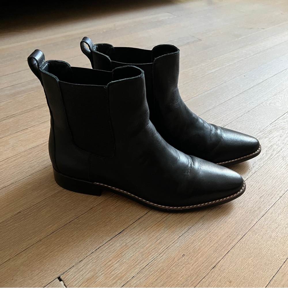 J. Crew Black Leather Chelsea Boots